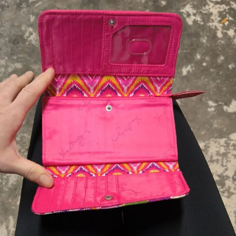 Vera Bradley Pink Multicolor Floral Zip Wallet - Picture 2 of 3
